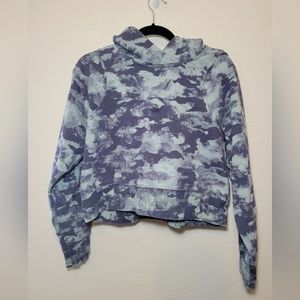 Like New Lululemon Crop Fleece Hoodie Navy Camo Size 8